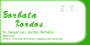 borbala kordos business card
