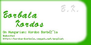 borbala kordos business card